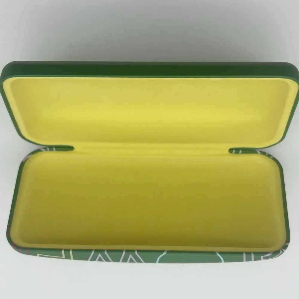 Flower Eyeglasses Sunglasses Green Yellow  Hardshell Case with Cleaning Cloth